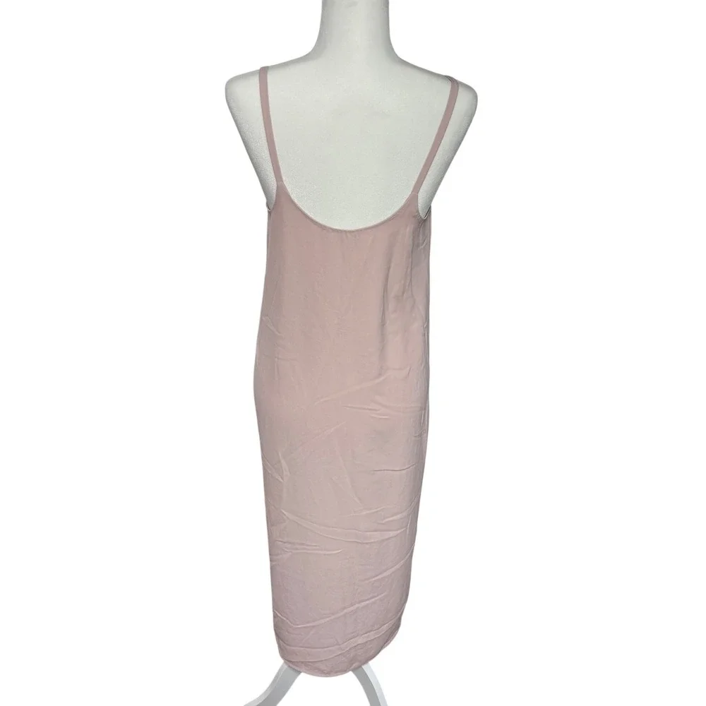 Everlane Japanese GoWeave Slip Dress Blush Pink Midi Side Slit Size 2 Minimalist